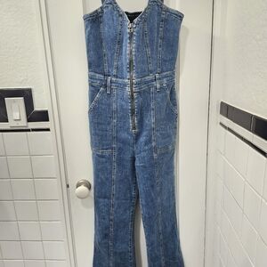 Veronica Beard Zip-Up Denim Jumpsuit